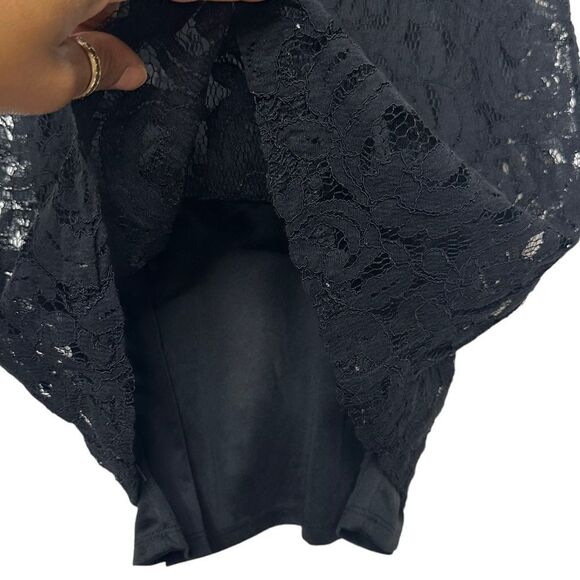 MARINA Black Lace Mini Dress - Picture 15 of 15